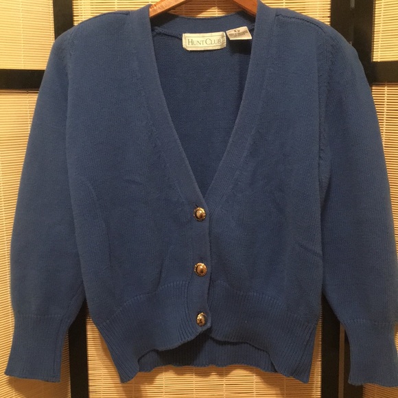 🦚Vintage 60’s Cardigan “Hunt Club” 💯% Cotton - Picture 6 of 7